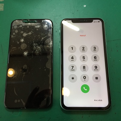 iPhoneXS画面修理後